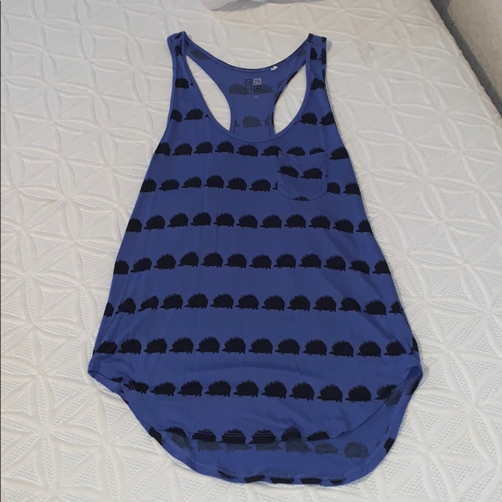 Fun hedgehog print racer back tank